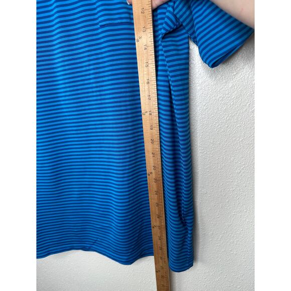 KJUS Polo Golf Shirt Medium Blue Striped Short Sleeve UPF30+ L / 52 - Picture 6 of 12
